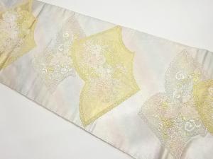 リサイクル　冊子に花車・花唐草模様織出し袋帯